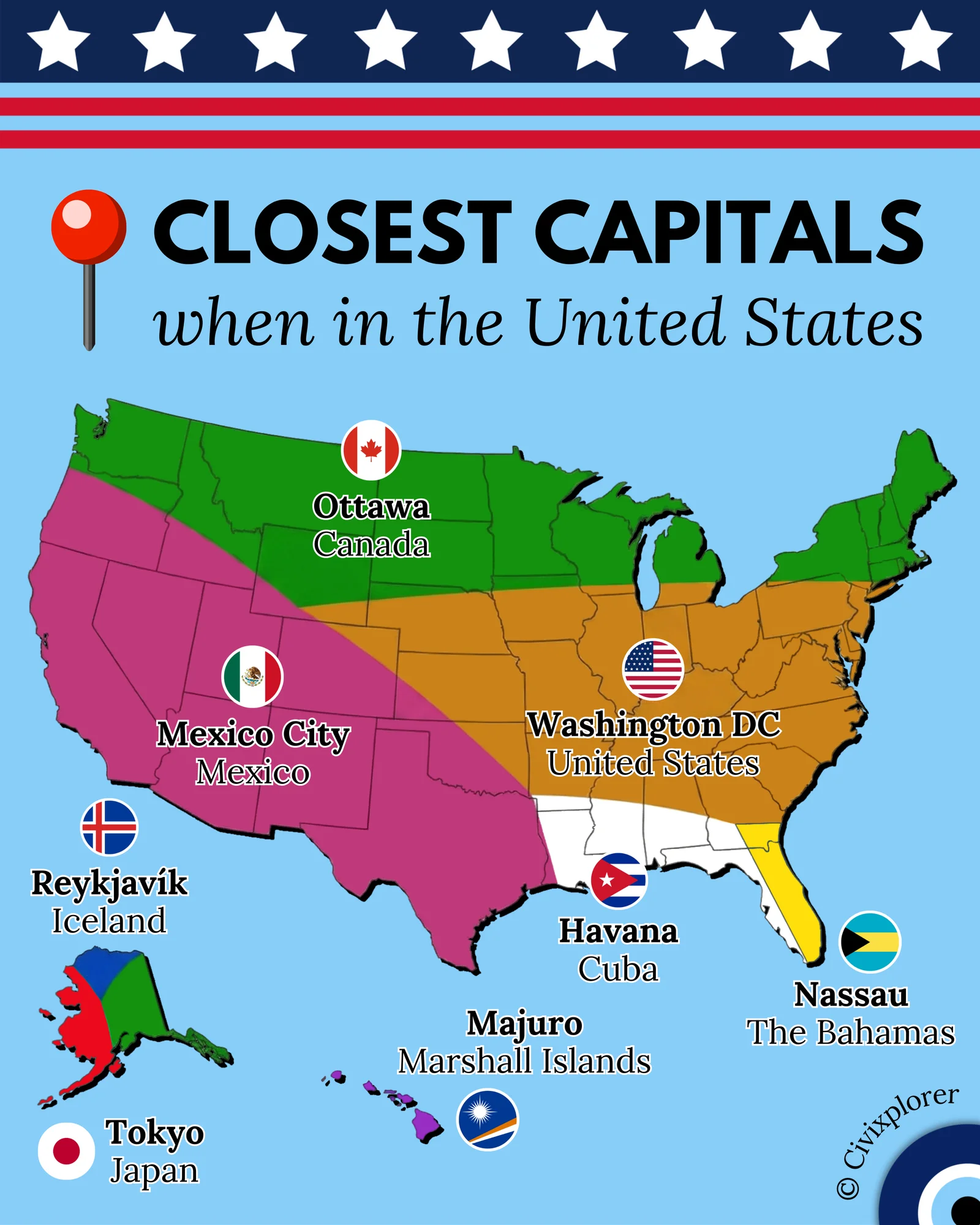The Suprising Closest Capitals to the USA