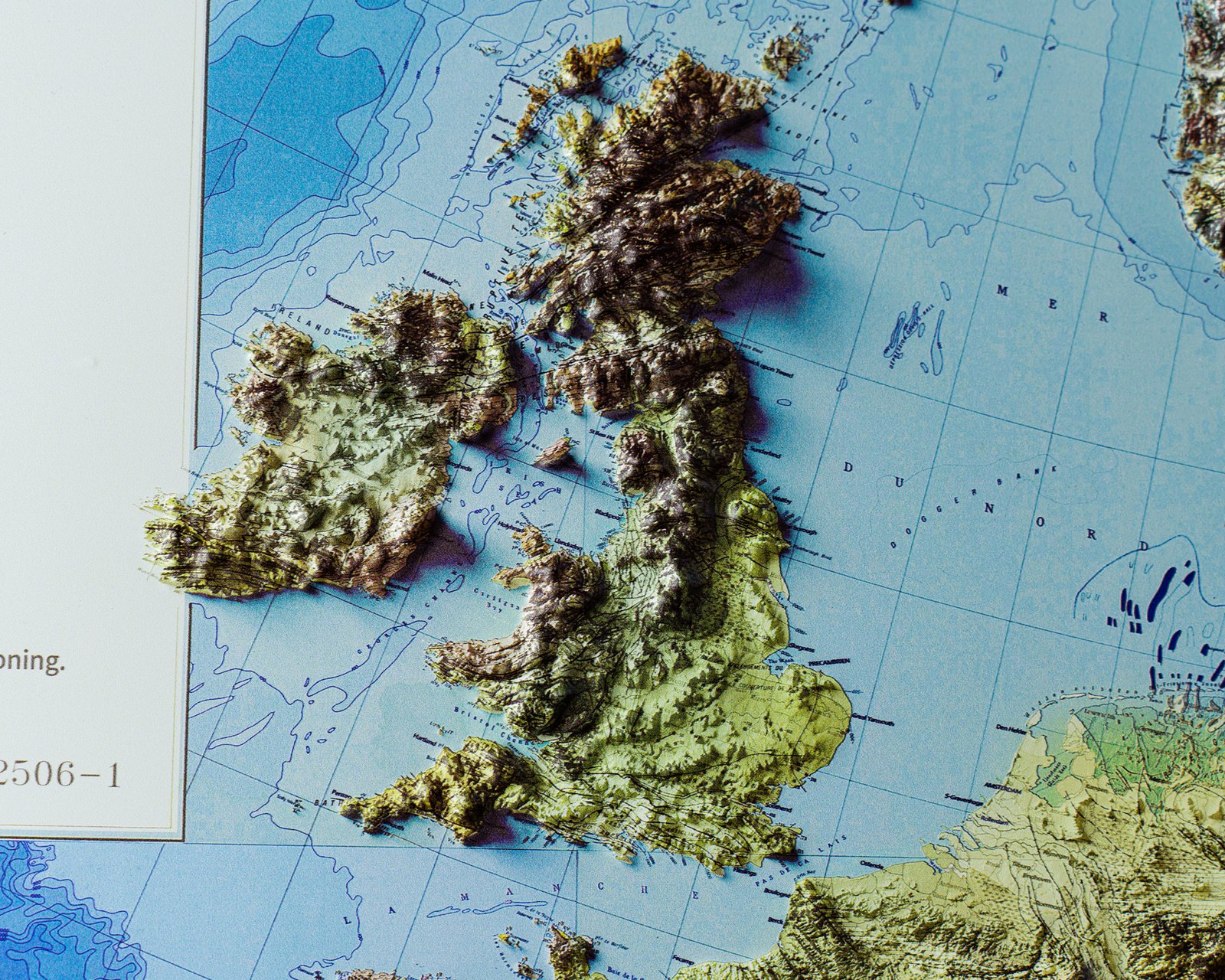 Europe 3D Elevation Map | Vintage-Style Wall Art